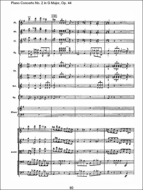 G大调第二钢琴协奏曲, Op.44第一乐章-二-钢琴谱