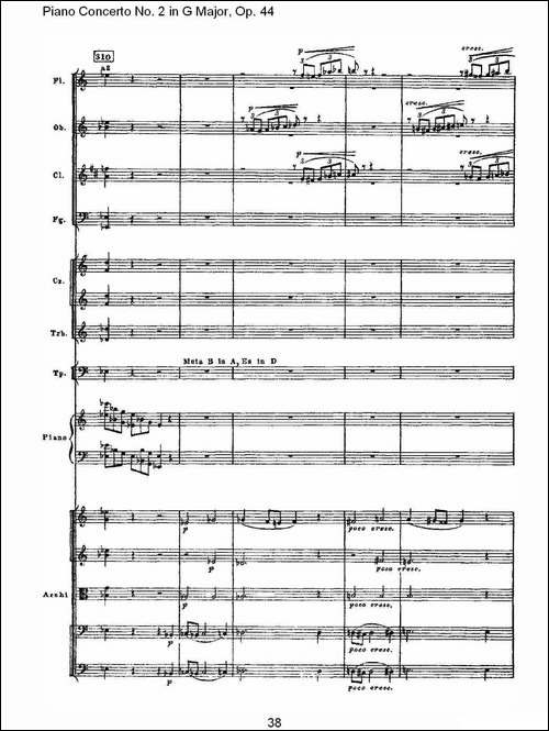 G大调第二钢琴协奏曲, Op.44第一乐章-二-钢琴谱