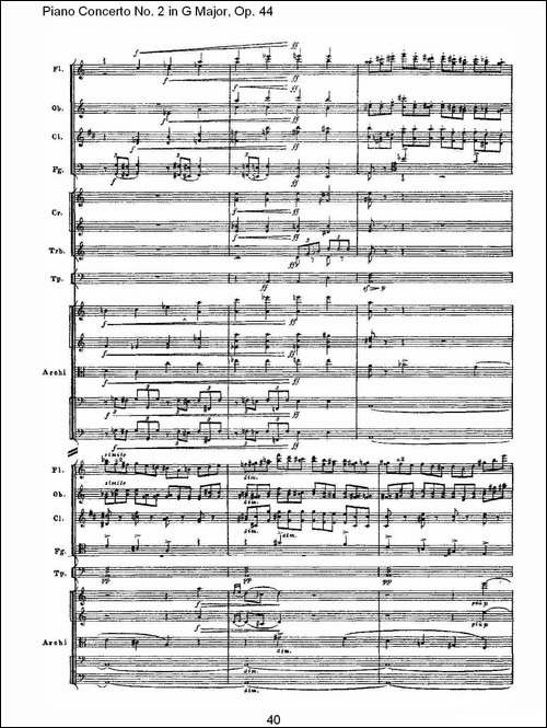 G大调第二钢琴协奏曲, Op.44第一乐章-二-钢琴谱