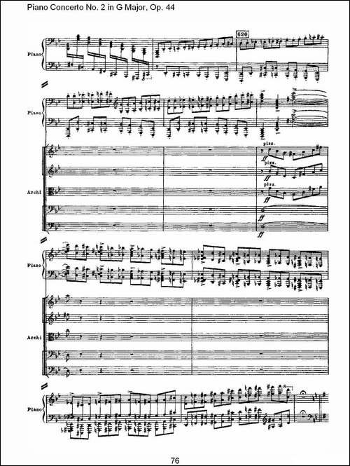 G大调第二钢琴协奏曲, Op.44第一乐章-三-钢琴谱