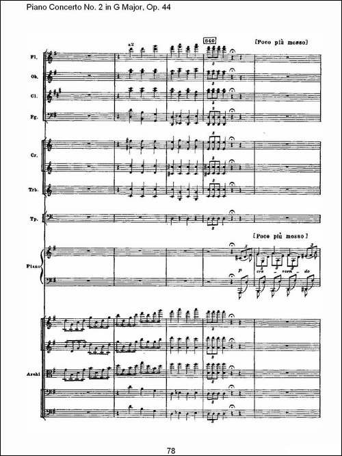 G大调第二钢琴协奏曲, Op.44第一乐章-三-钢琴谱
