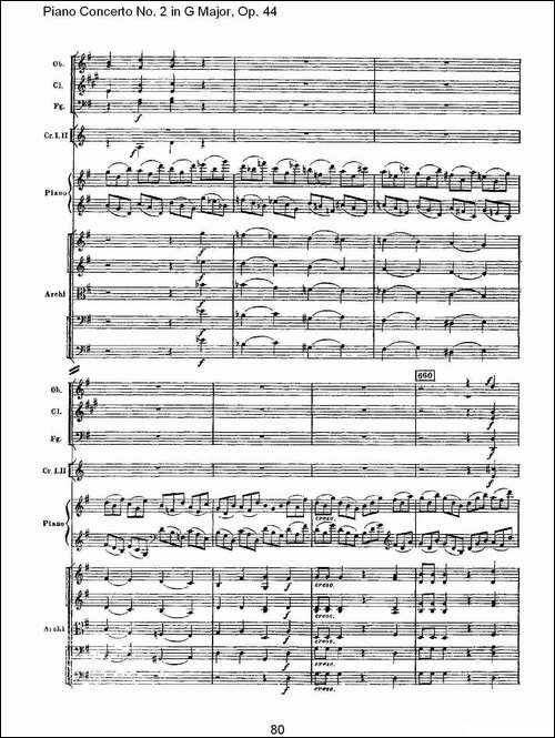 G大调第二钢琴协奏曲, Op.44第一乐章-三-钢琴谱