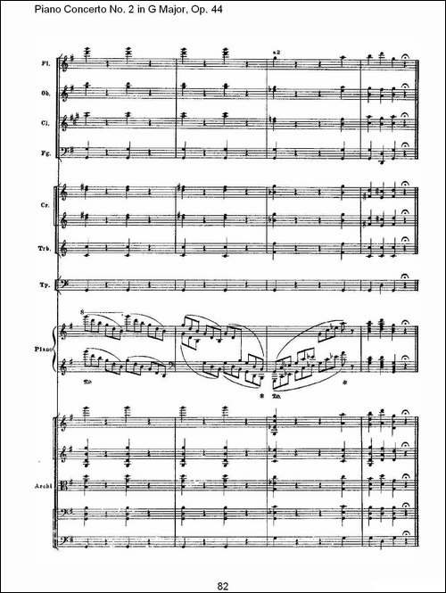 G大调第二钢琴协奏曲, Op.44第一乐章-三-钢琴谱