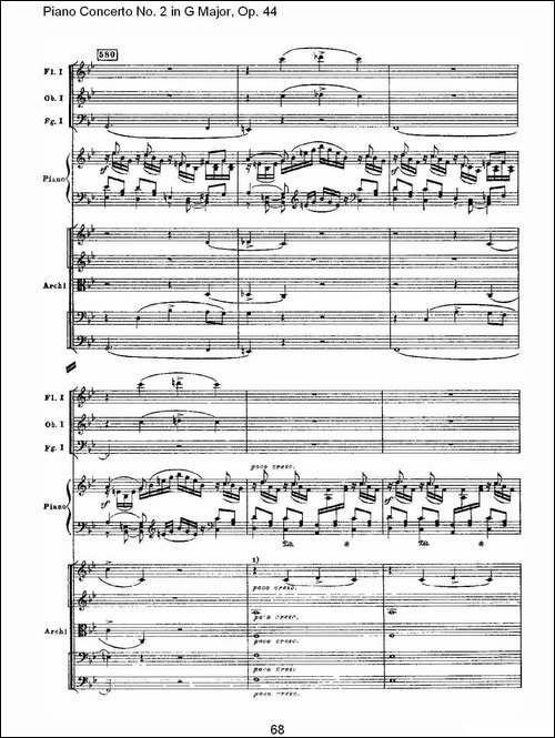 G大调第二钢琴协奏曲, Op.44第一乐章-三-钢琴谱