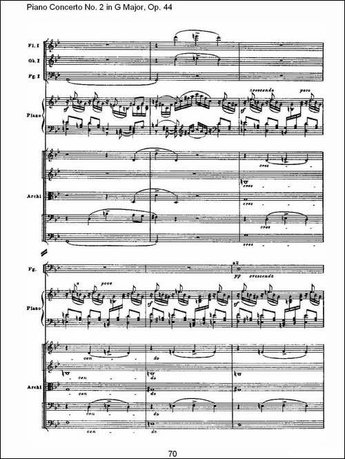 G大调第二钢琴协奏曲, Op.44第一乐章-三-钢琴谱
