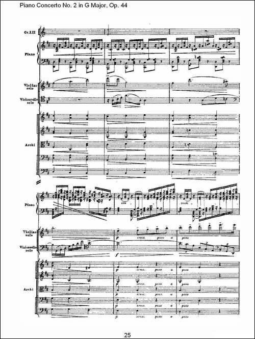 G大调第二钢琴协奏曲, Op.44第二乐章-钢琴谱