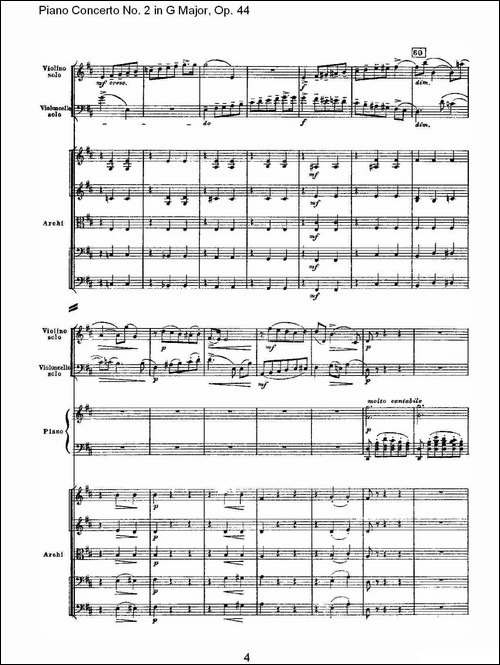 G大调第二钢琴协奏曲, Op.44第二乐章-钢琴谱