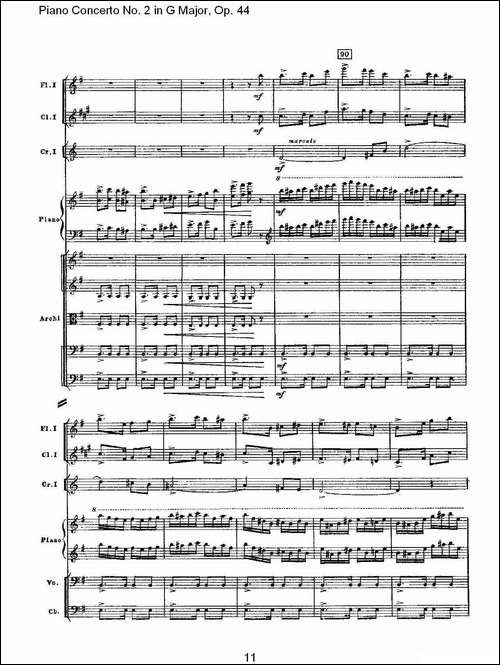 G大调第二钢琴协奏曲, Op.44第三乐章-一-钢琴谱