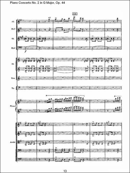 G大调第二钢琴协奏曲, Op.44第三乐章-一-钢琴谱