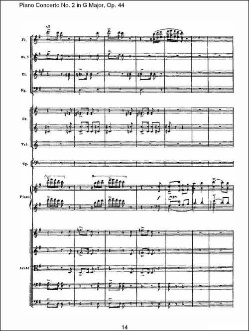 G大调第二钢琴协奏曲, Op.44第三乐章-一-钢琴谱