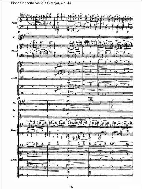G大调第二钢琴协奏曲, Op.44第三乐章-一-钢琴谱