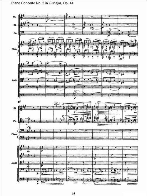 G大调第二钢琴协奏曲, Op.44第三乐章-一-钢琴谱
