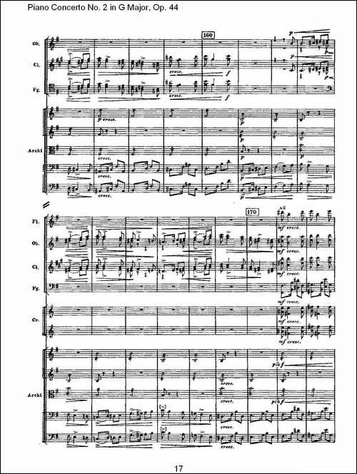 G大调第二钢琴协奏曲, Op.44第三乐章-一-钢琴谱