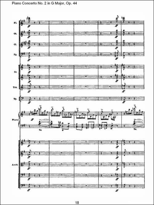 G大调第二钢琴协奏曲, Op.44第三乐章-一-钢琴谱