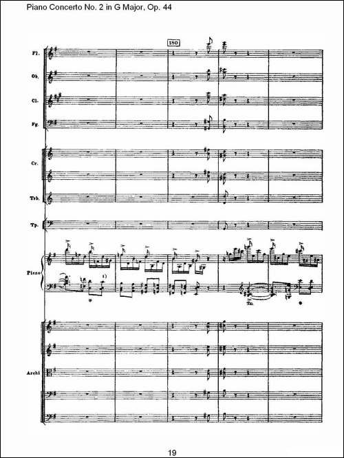 G大调第二钢琴协奏曲, Op.44第三乐章-一-钢琴谱