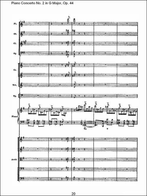 G大调第二钢琴协奏曲, Op.44第三乐章-一-钢琴谱