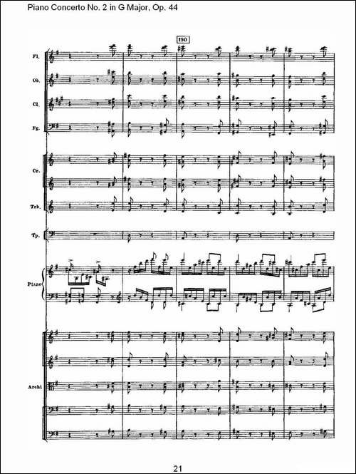 G大调第二钢琴协奏曲, Op.44第三乐章-一-钢琴谱