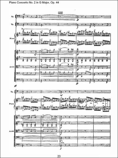 G大调第二钢琴协奏曲, Op.44第三乐章-一-钢琴谱