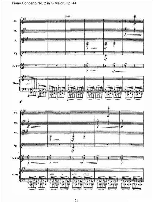 G大调第二钢琴协奏曲, Op.44第三乐章-一-钢琴谱