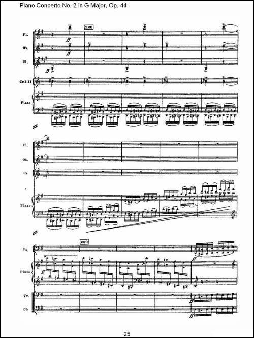 G大调第二钢琴协奏曲, Op.44第三乐章-一-钢琴谱