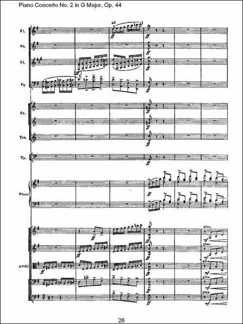 G大调第二钢琴协奏曲, Op.44第三乐章-一-钢琴谱