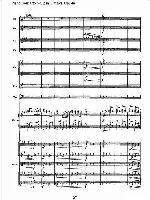 G大调第二钢琴协奏曲, Op.44第三乐章-一-钢琴谱
