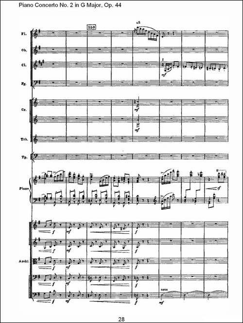 G大调第二钢琴协奏曲, Op.44第三乐章-一-钢琴谱