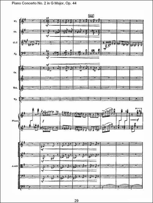 G大调第二钢琴协奏曲, Op.44第三乐章-一-钢琴谱