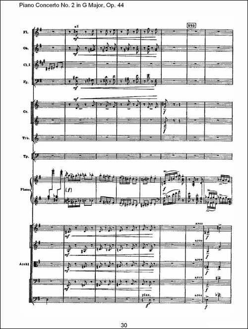 G大调第二钢琴协奏曲, Op.44第三乐章-一-钢琴谱