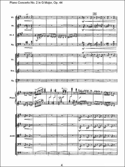 G大调第二钢琴协奏曲, Op.44第三乐章-一-钢琴谱