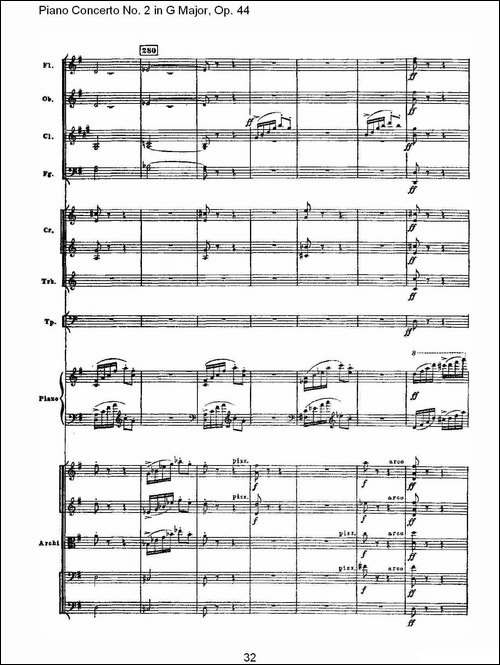 G大调第二钢琴协奏曲, Op.44第三乐章-一-钢琴谱