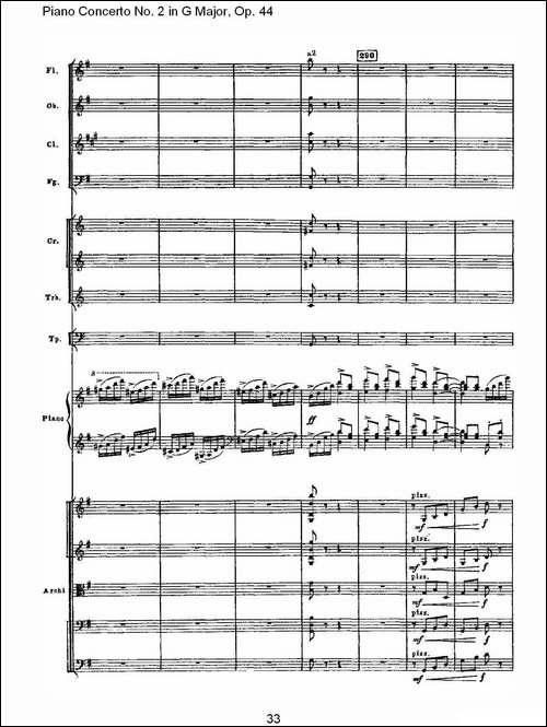 G大调第二钢琴协奏曲, Op.44第三乐章-一-钢琴谱