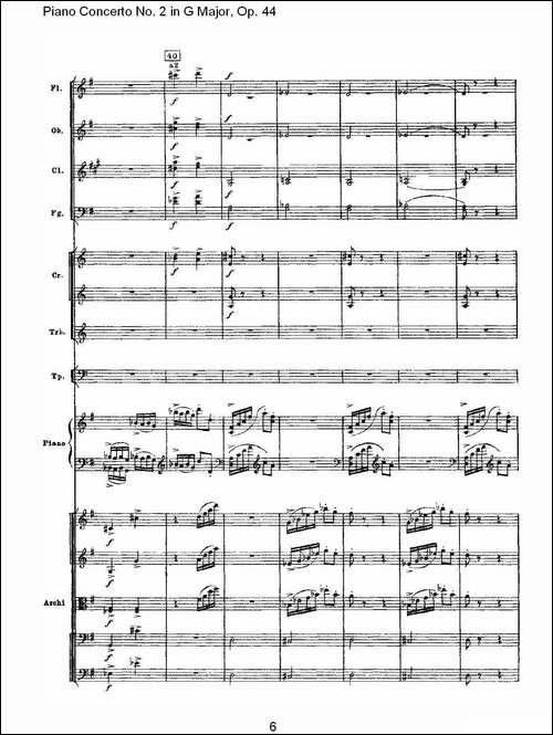 G大调第二钢琴协奏曲, Op.44第三乐章-一-钢琴谱