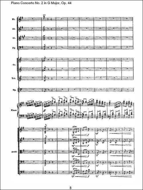 G大调第二钢琴协奏曲, Op.44第三乐章-一-钢琴谱
