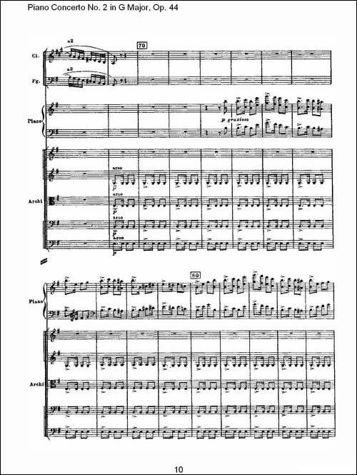 G大调第二钢琴协奏曲, Op.44第三乐章-一-钢琴谱