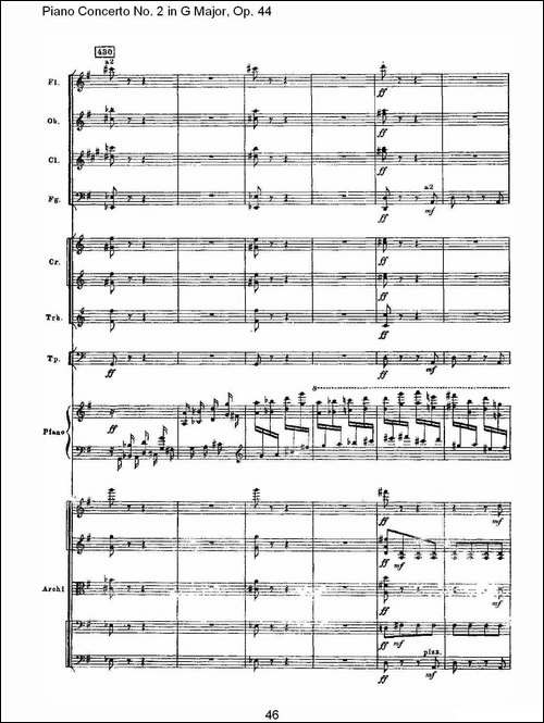G大调第二钢琴协奏曲, Op.44第三乐章-二-钢琴谱