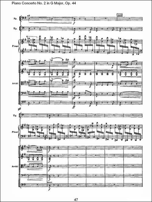 G大调第二钢琴协奏曲, Op.44第三乐章-二-钢琴谱