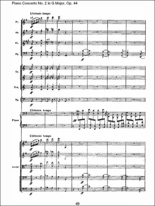 G大调第二钢琴协奏曲, Op.44第三乐章-二-钢琴谱
