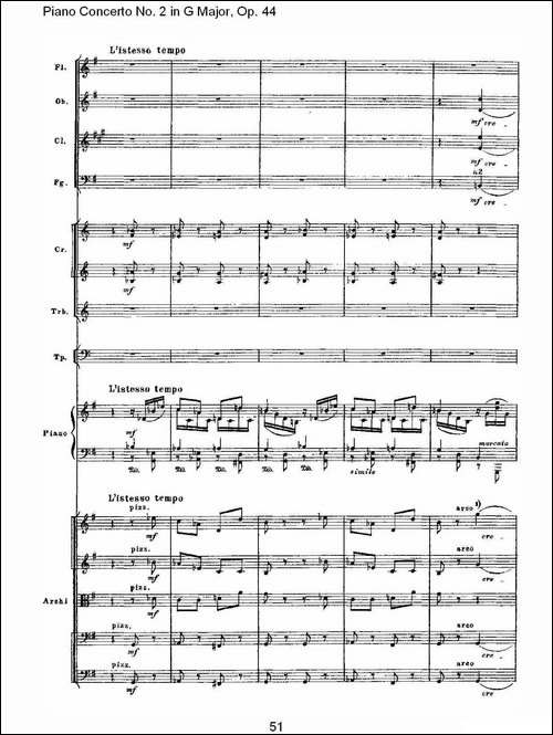 G大调第二钢琴协奏曲, Op.44第三乐章-二-钢琴谱