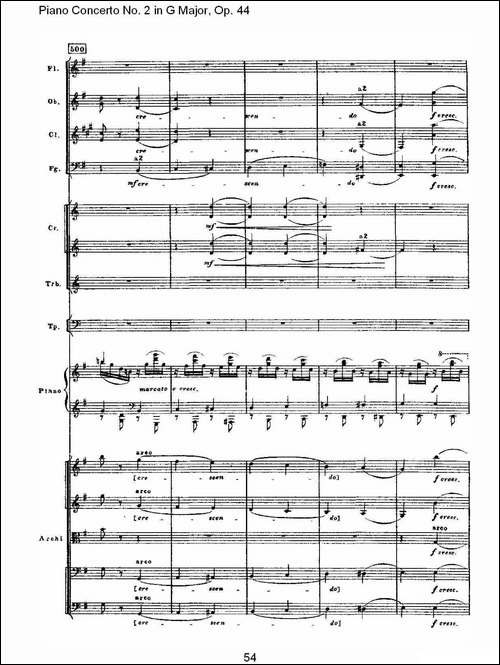 G大调第二钢琴协奏曲, Op.44第三乐章-二-钢琴谱