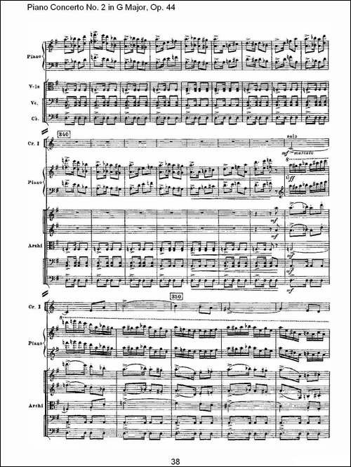 G大调第二钢琴协奏曲, Op.44第三乐章-二-钢琴谱