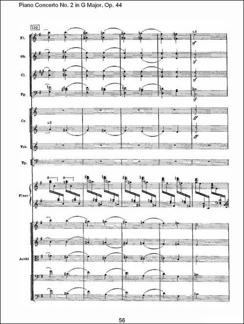 G大调第二钢琴协奏曲, Op.44第三乐章-二-钢琴谱