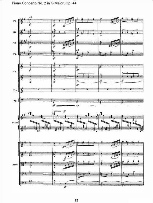 G大调第二钢琴协奏曲, Op.44第三乐章-二-钢琴谱