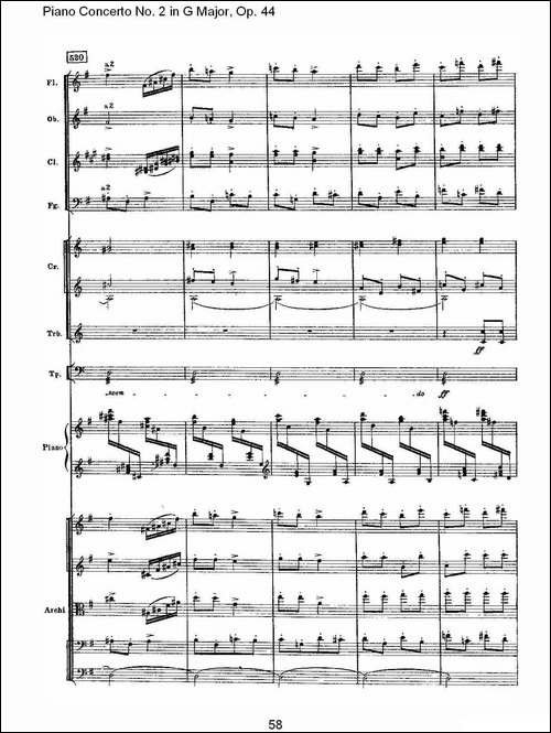 G大调第二钢琴协奏曲, Op.44第三乐章-二-钢琴谱