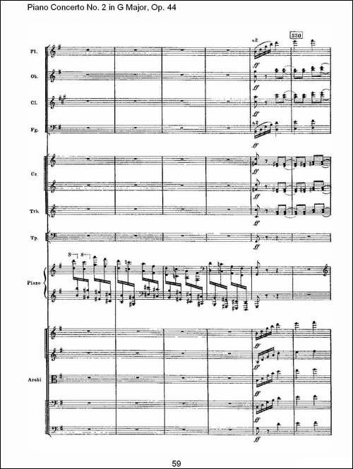 G大调第二钢琴协奏曲, Op.44第三乐章-二-钢琴谱