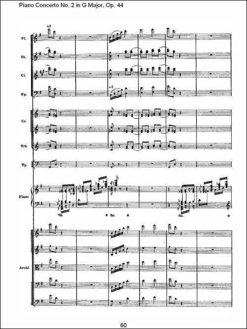 G大调第二钢琴协奏曲, Op.44第三乐章-二-钢琴谱