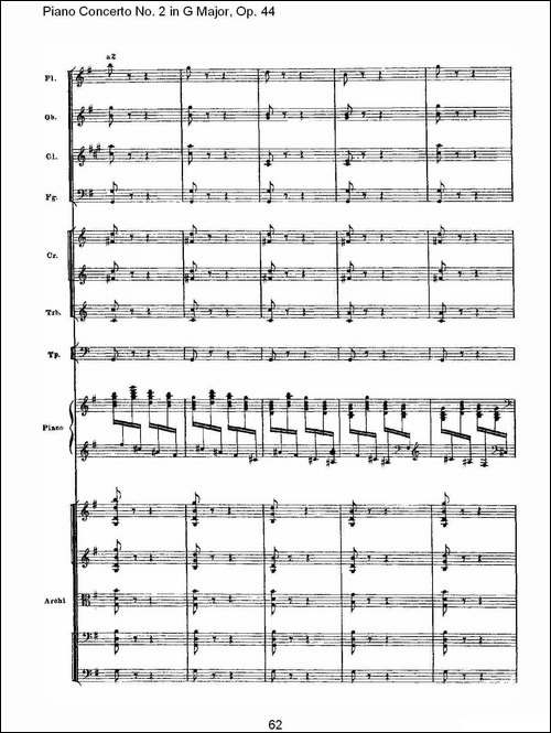 G大调第二钢琴协奏曲, Op.44第三乐章-二-钢琴谱