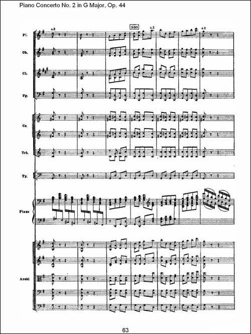 G大调第二钢琴协奏曲, Op.44第三乐章-二-钢琴谱