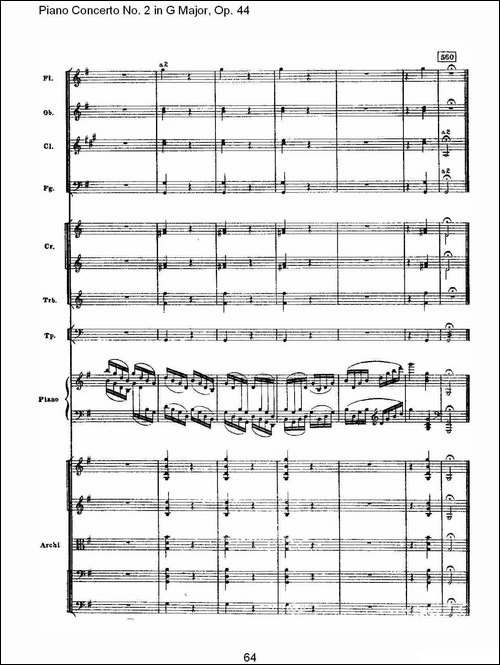 G大调第二钢琴协奏曲, Op.44第三乐章-二-钢琴谱