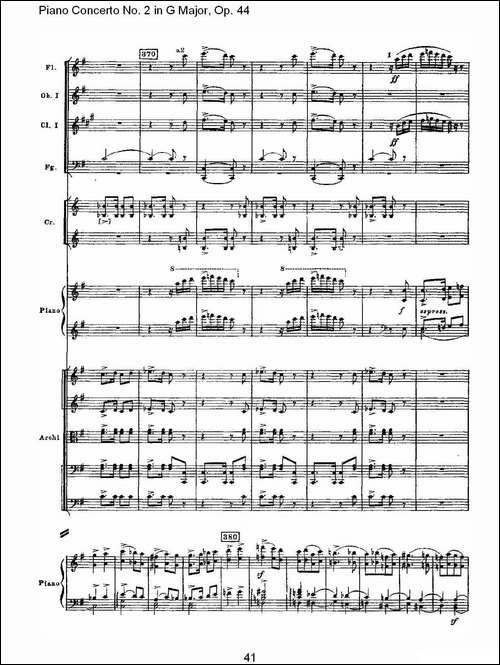 G大调第二钢琴协奏曲, Op.44第三乐章-二-钢琴谱